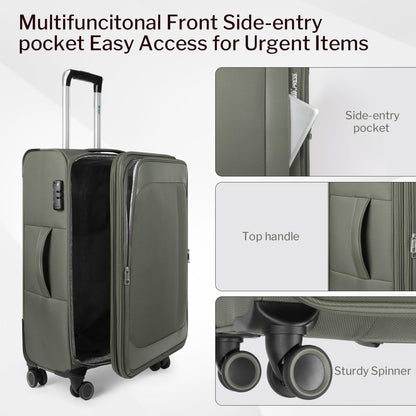 Luggage 20 inch Carry on-Softside Luggage w/TSA LOCK-Travel Luggage for Men Women,20''-COLOR-7