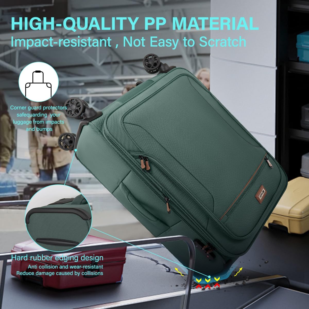 Luggage 20 inch Carry on-Softside Luggage w/TSA LOCK-Travel Luggage for Men Women,20''-COLOR-7