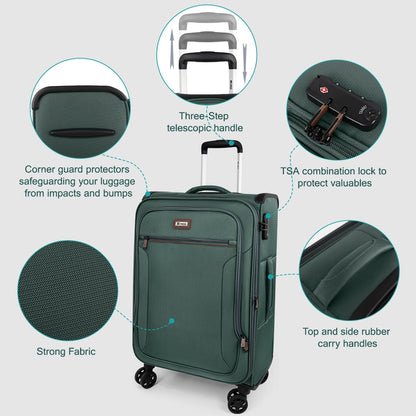 Luggage 20 inch Carry on-Softside Luggage w/TSA LOCK-Travel Luggage for Men Women,20''-COLOR-7