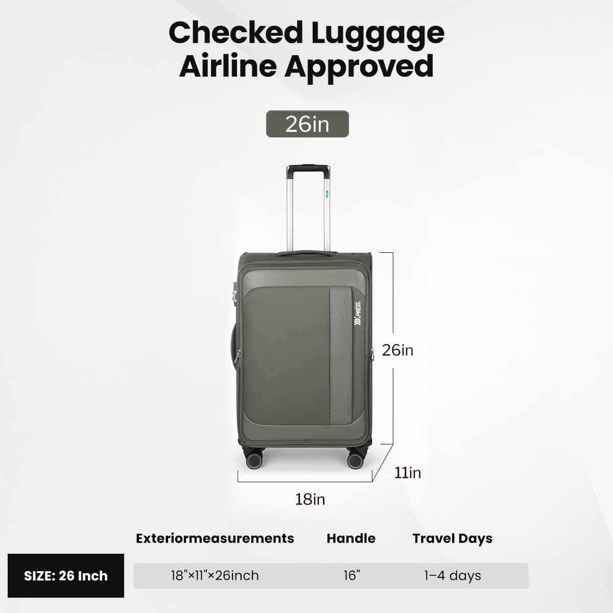 Luggage 20 inch Carry on-Softside Luggage w/TSA LOCK-Travel Luggage for Men Women,20''-COLOR-7