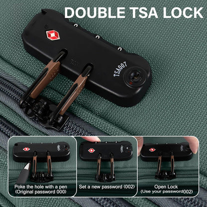 Luggage 20 inch Carry on-Softside Luggage w/TSA LOCK-Travel Luggage for Men Women,20''-COLOR-7