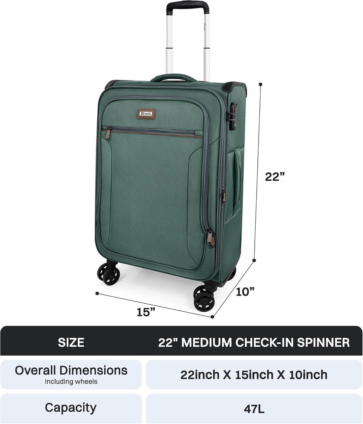 Luggage 20 inch Carry on-Softside Luggage w/TSA LOCK-Travel Luggage for Men Women,20''-COLOR-7