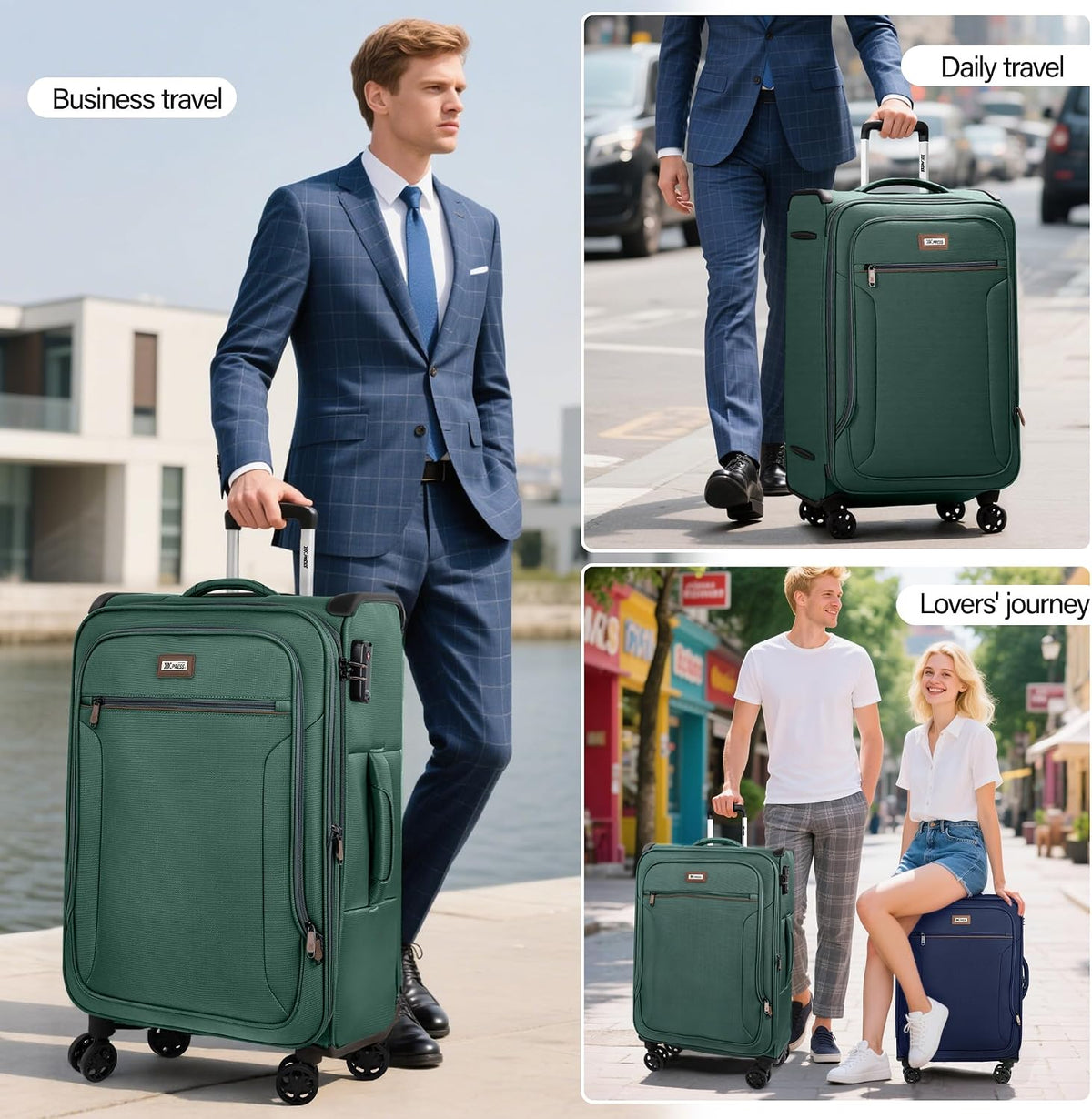 Luggage 20 inch Carry on-Softside Luggage w/TSA LOCK-Travel Luggage for Men Women,20''-COLOR-7