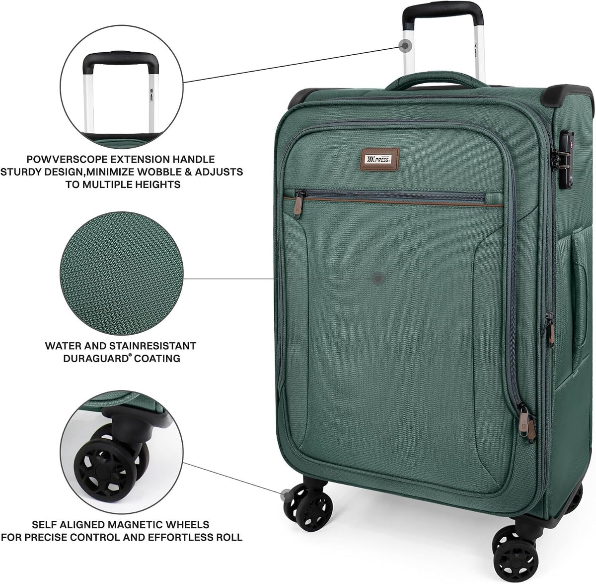 Luggage 20 inch Carry on-Softside Luggage w/TSA LOCK-Travel Luggage for Men Women,20''-COLOR-7