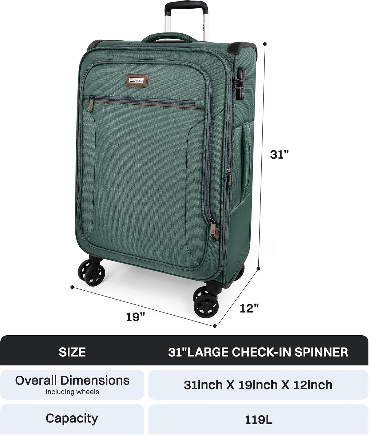 Luggage 20 inch Carry on-Softside Luggage w/TSA LOCK-Travel Luggage for Men Women,20''-COLOR-7