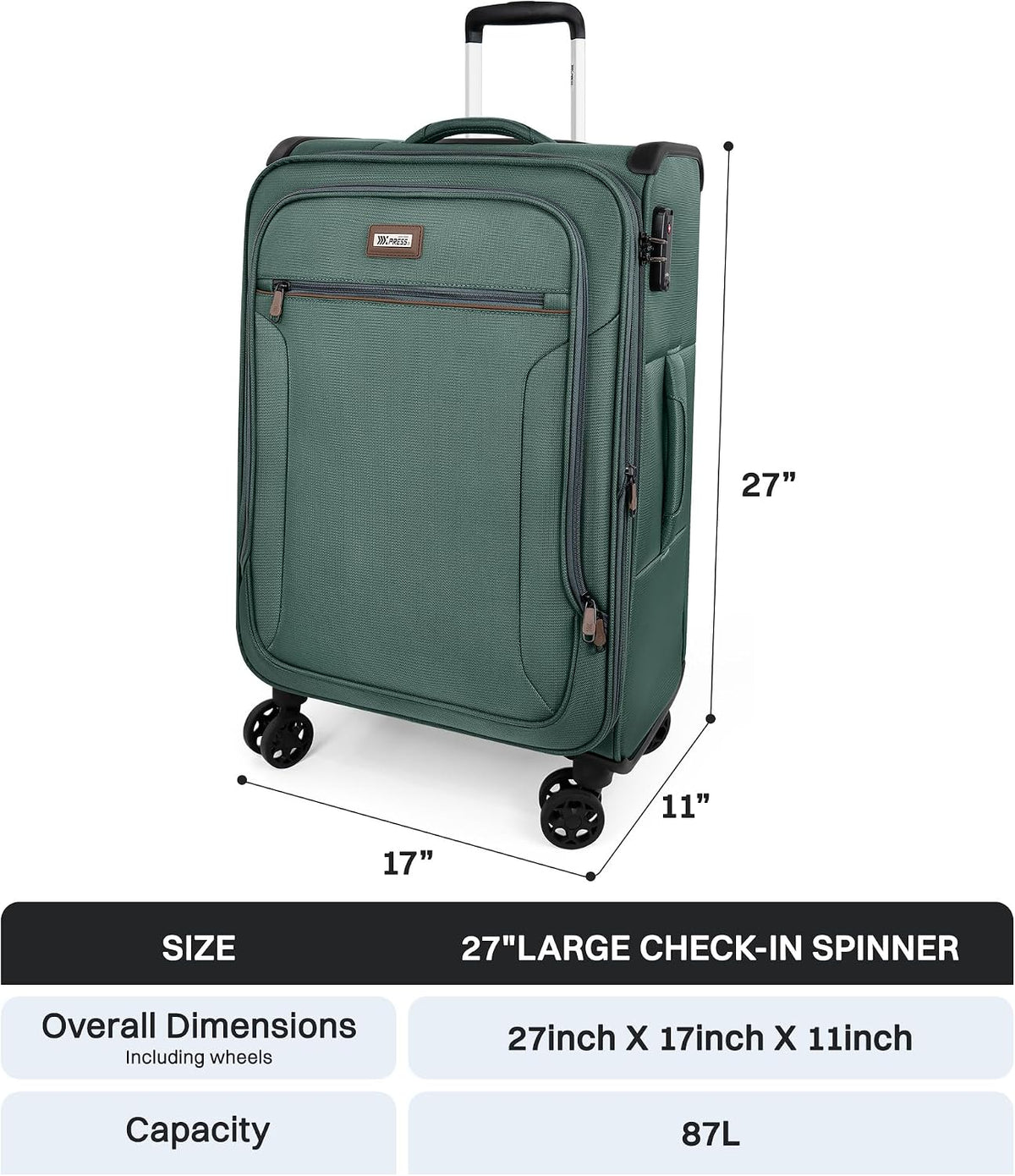 Luggage 20 inch Carry on-Softside Luggage w/TSA LOCK-Travel Luggage for Men Women,20''-COLOR-7
