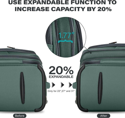 Luggage 20 inch Carry on-Softside Luggage w/TSA LOCK-Travel Luggage for Men Women,20''-COLOR-7