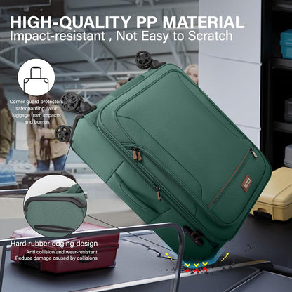 Luggage 20 inch Carry on-Softside Luggage w/TSA LOCK-Travel Luggage for Men Women,20''-COLOR-7
