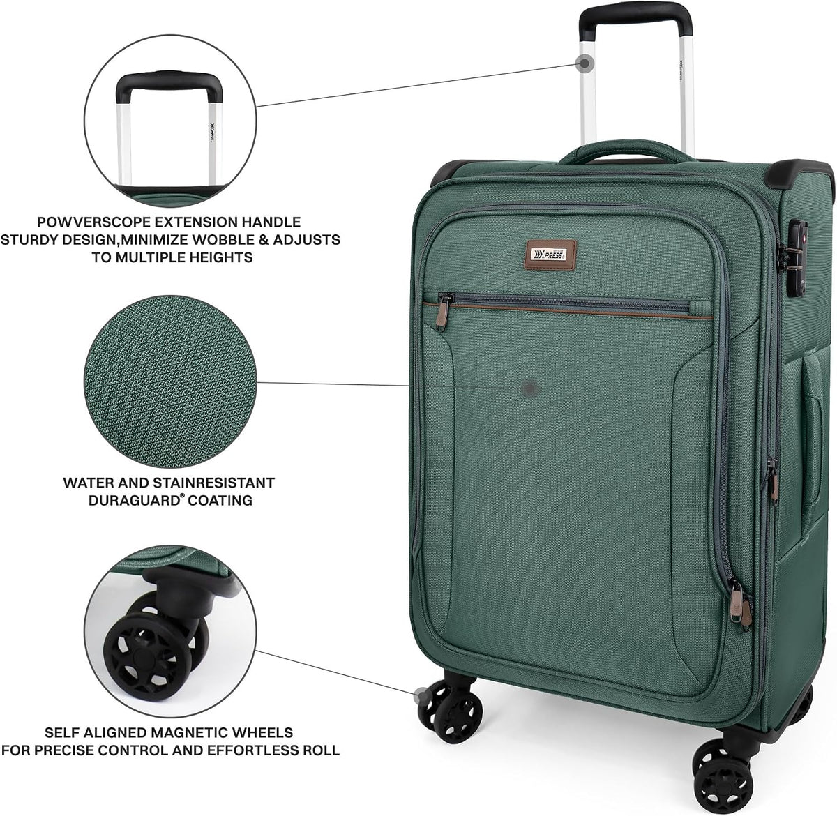 Luggage 20 inch Carry on-Softside Luggage w/TSA LOCK-Travel Luggage for Men Women,20''-COLOR-7