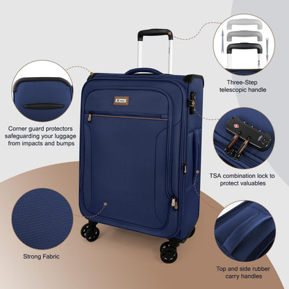 Luggage 20 inch Carry on-Softside Luggage w/TSA LOCK-Travel Luggage for Men Women,20''-COLOR-7
