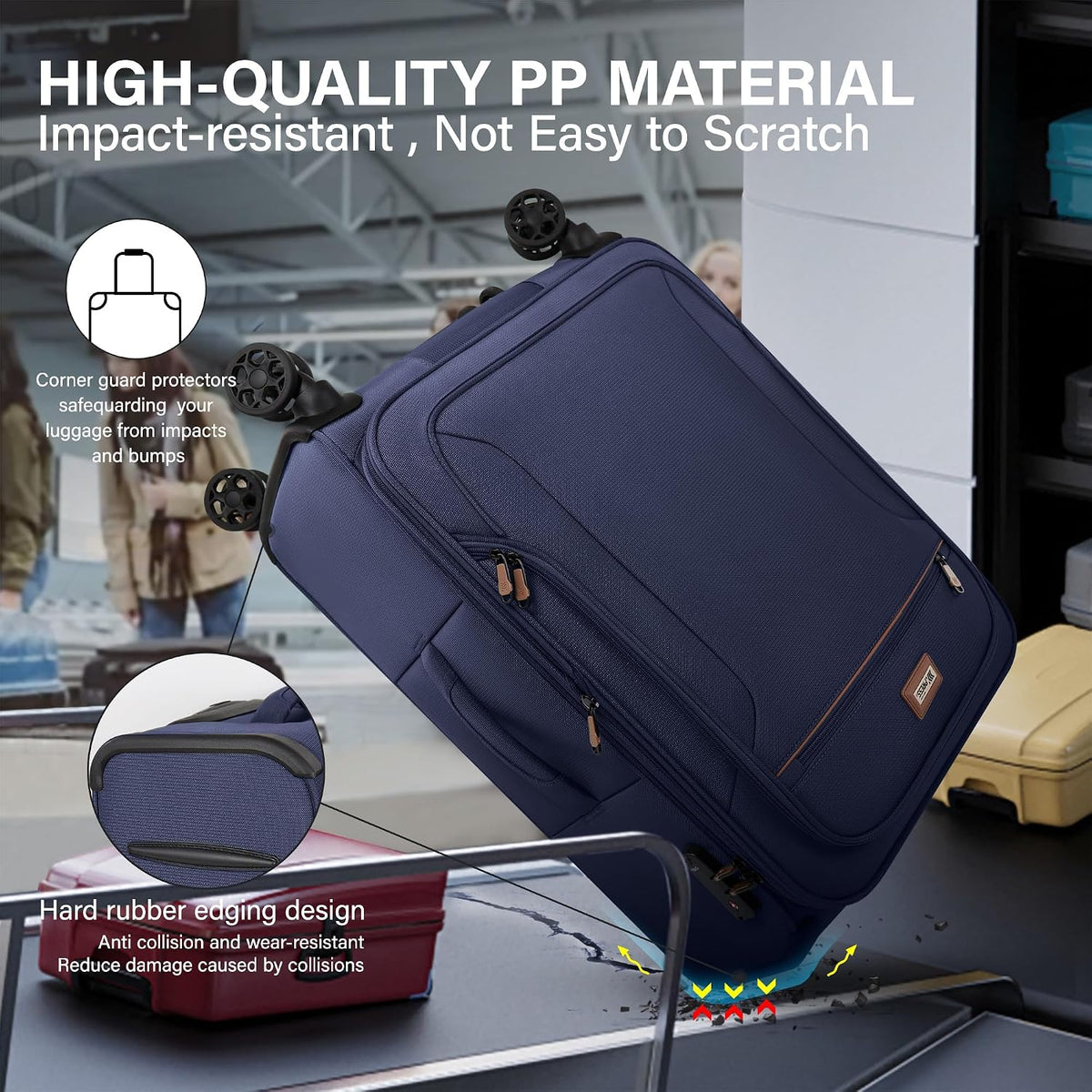 Luggage 20 inch Carry on-Softside Luggage w/TSA LOCK-Travel Luggage for Men Women,20''-COLOR-7