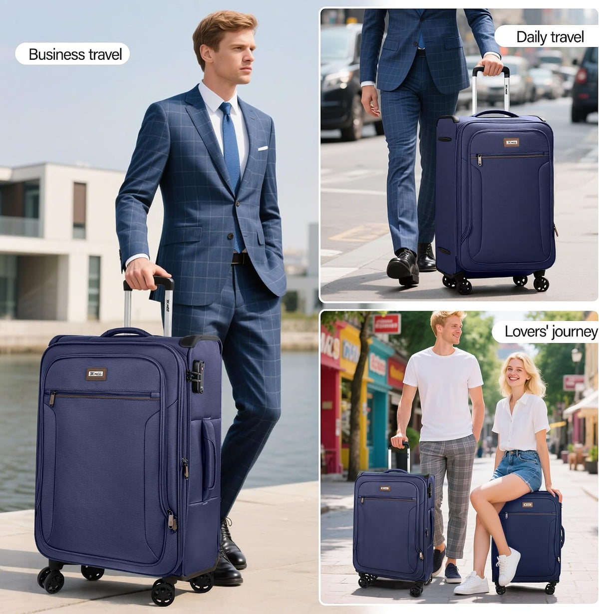 Luggage 20 inch Carry on-Softside Luggage w/TSA LOCK-Travel Luggage for Men Women,20''-COLOR-7