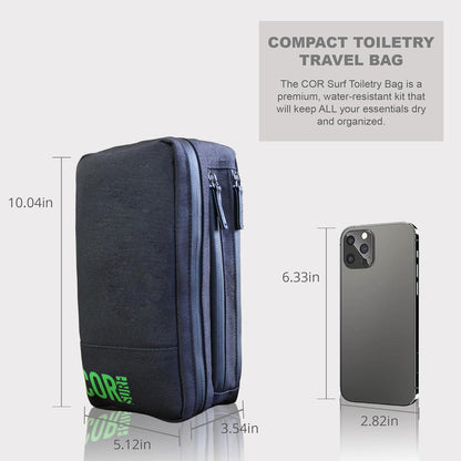 Compact Toiletry Travel Bag Hanging, Premium Mens and Women Dopp Kit for Travel | Waterproof with 4 Separate Compartments and Waterproof Zippers (Dark Green)