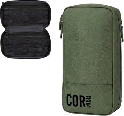 Compact Toiletry Travel Bag Hanging, Premium Mens and Women Dopp Kit for Travel | Waterproof with 4 Separate Compartments and Waterproof Zippers (Dark Green)