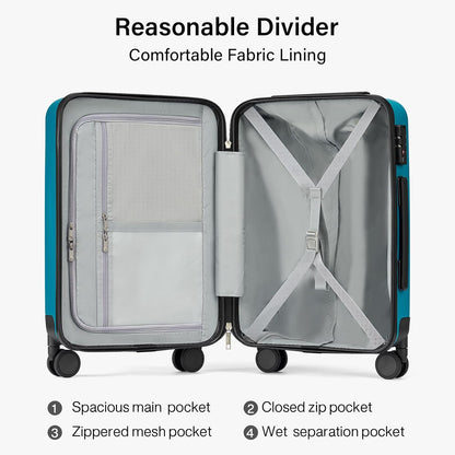 16 Inch Underseat Carry On Luggage with Spinner Wheels Hard Shell Suitcases Mini Small Carry On Bag for Airline Approved TSA Luggage Lightweight Travel Suit Case(Smoke White)