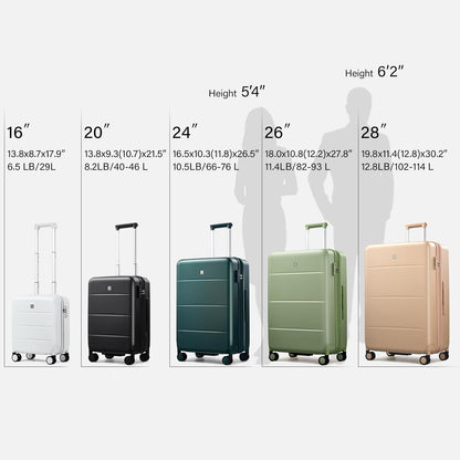 16 Inch Underseat Carry On Luggage with Spinner Wheels Hard Shell Suitcases Mini Small Carry On Bag for Airline Approved TSA Luggage Lightweight Travel Suit Case(Smoke White)