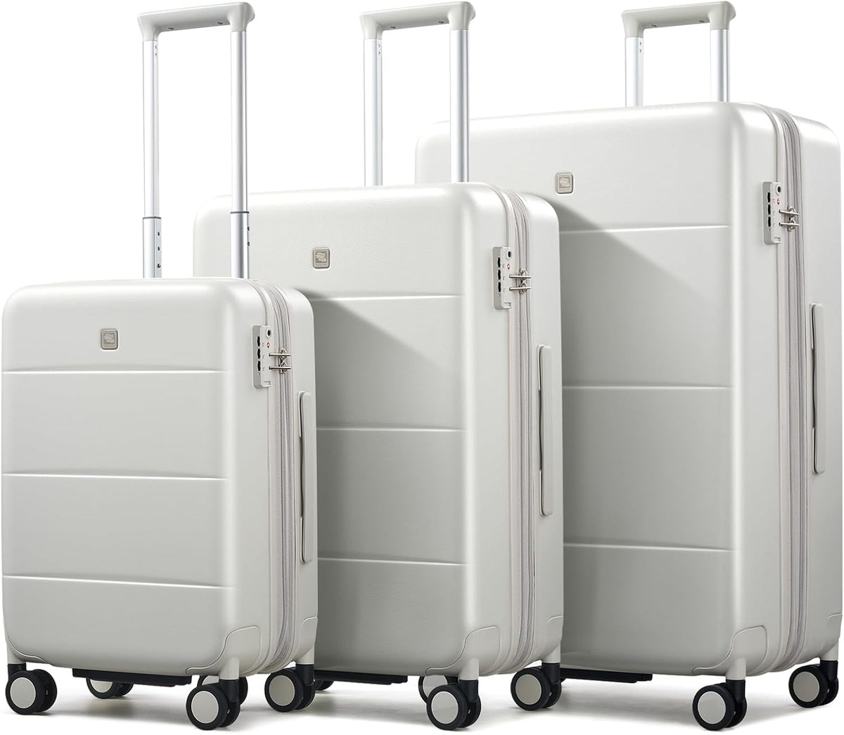 16 Inch Underseat Carry On Luggage with Spinner Wheels Hard Shell Suitcases Mini Small Carry On Bag for Airline Approved TSA Luggage Lightweight Travel Suit Case(Smoke White)