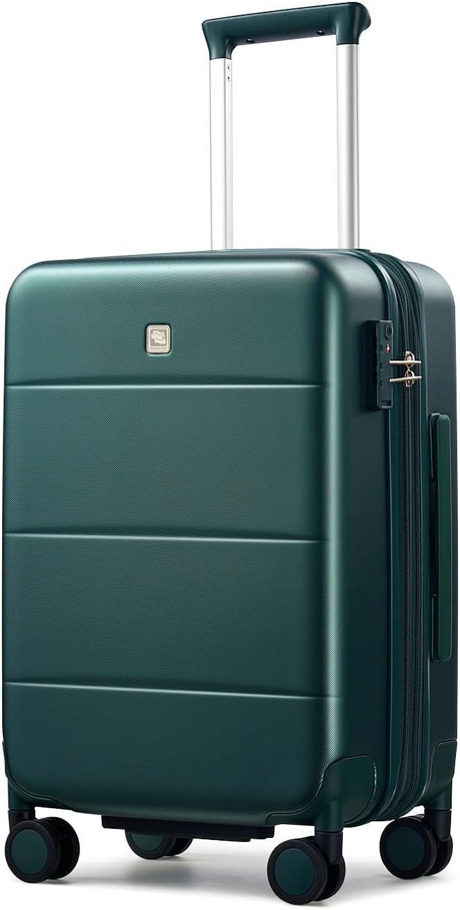 16 Inch Underseat Carry On Luggage with Spinner Wheels Hard Shell Suitcases Mini Small Carry On Bag for Airline Approved TSA Luggage Lightweight Travel Suit Case(Smoke White)