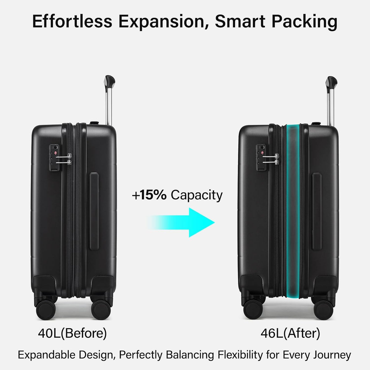 16 Inch Underseat Carry On Luggage with Spinner Wheels Hard Shell Suitcases Mini Small Carry On Bag for Airline Approved TSA Luggage Lightweight Travel Suit Case(Smoke White)