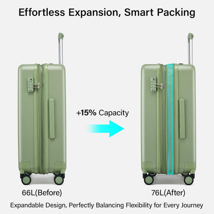 16 Inch Underseat Carry On Luggage with Spinner Wheels Hard Shell Suitcases Mini Small Carry On Bag for Airline Approved TSA Luggage Lightweight Travel Suit Case(Smoke White)