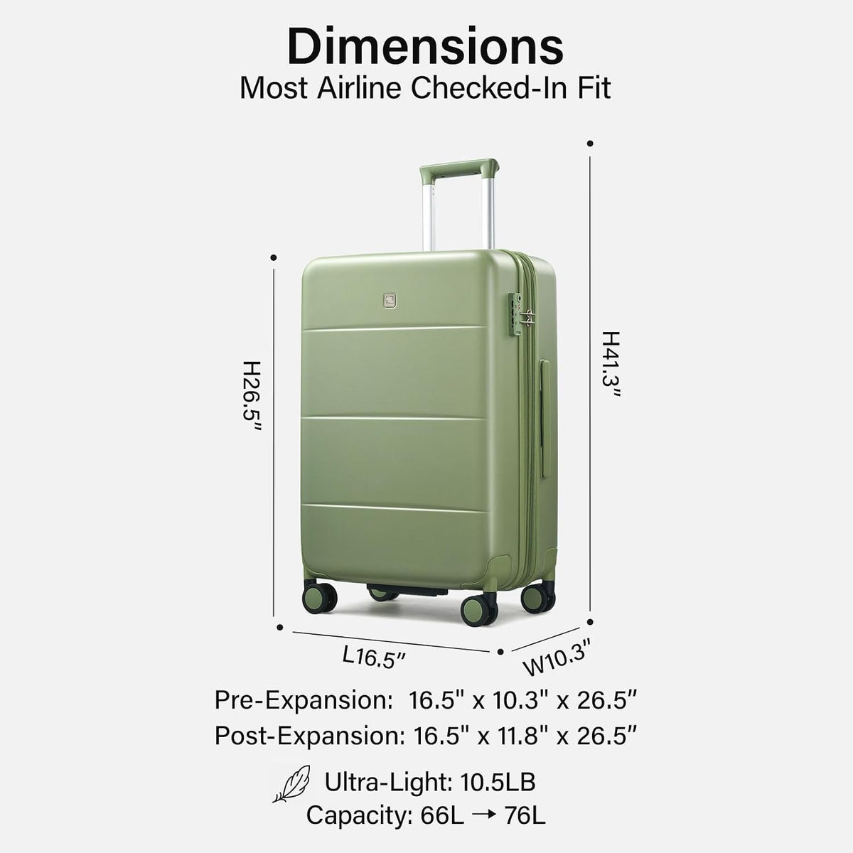 16 Inch Underseat Carry On Luggage with Spinner Wheels Hard Shell Suitcases Mini Small Carry On Bag for Airline Approved TSA Luggage Lightweight Travel Suit Case(Smoke White)