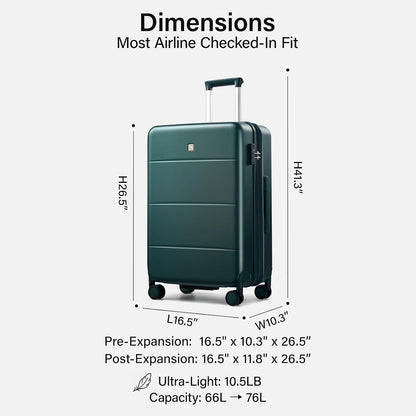 16 Inch Underseat Carry On Luggage with Spinner Wheels Hard Shell Suitcases Mini Small Carry On Bag for Airline Approved TSA Luggage Lightweight Travel Suit Case(Smoke White)