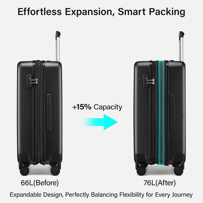 16 Inch Underseat Carry On Luggage with Spinner Wheels Hard Shell Suitcases Mini Small Carry On Bag for Airline Approved TSA Luggage Lightweight Travel Suit Case(Smoke White)