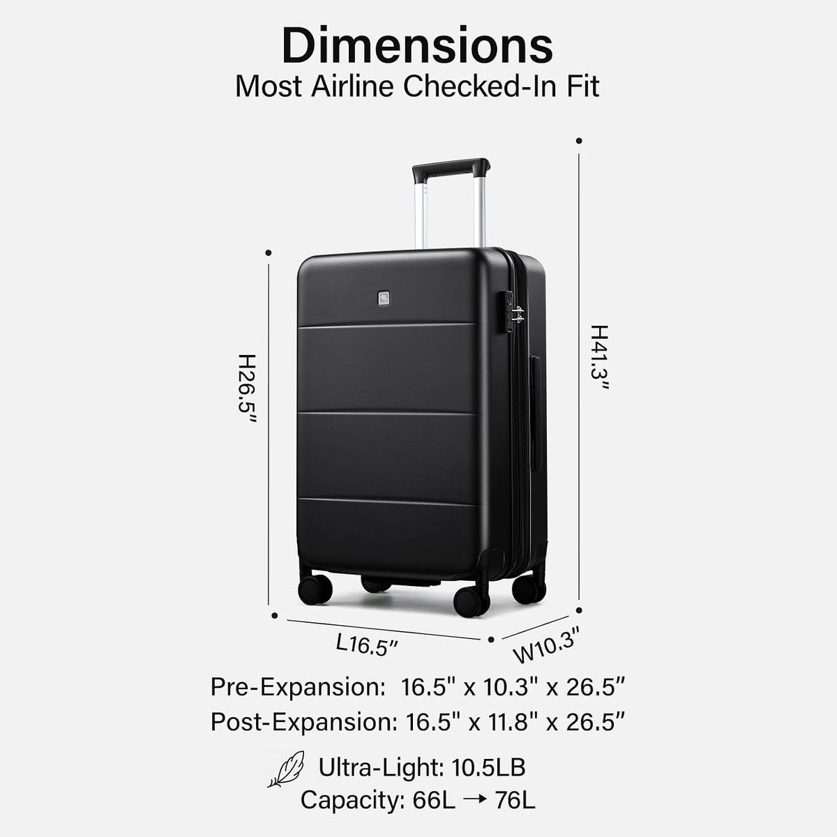 16 Inch Underseat Carry On Luggage with Spinner Wheels Hard Shell Suitcases Mini Small Carry On Bag for Airline Approved TSA Luggage Lightweight Travel Suit Case(Smoke White)