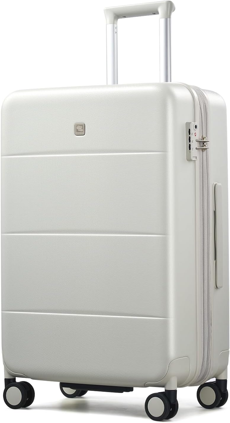 16 Inch Underseat Carry On Luggage with Spinner Wheels Hard Shell Suitcases Mini Small Carry On Bag for Airline Approved TSA Luggage Lightweight Travel Suit Case(Smoke White)