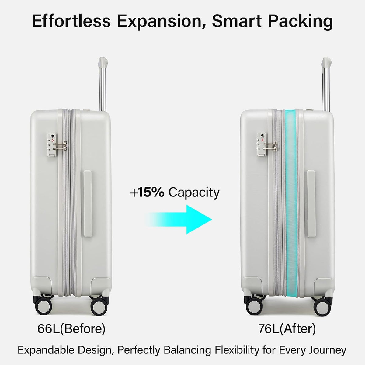 16 Inch Underseat Carry On Luggage with Spinner Wheels Hard Shell Suitcases Mini Small Carry On Bag for Airline Approved TSA Luggage Lightweight Travel Suit Case(Smoke White)