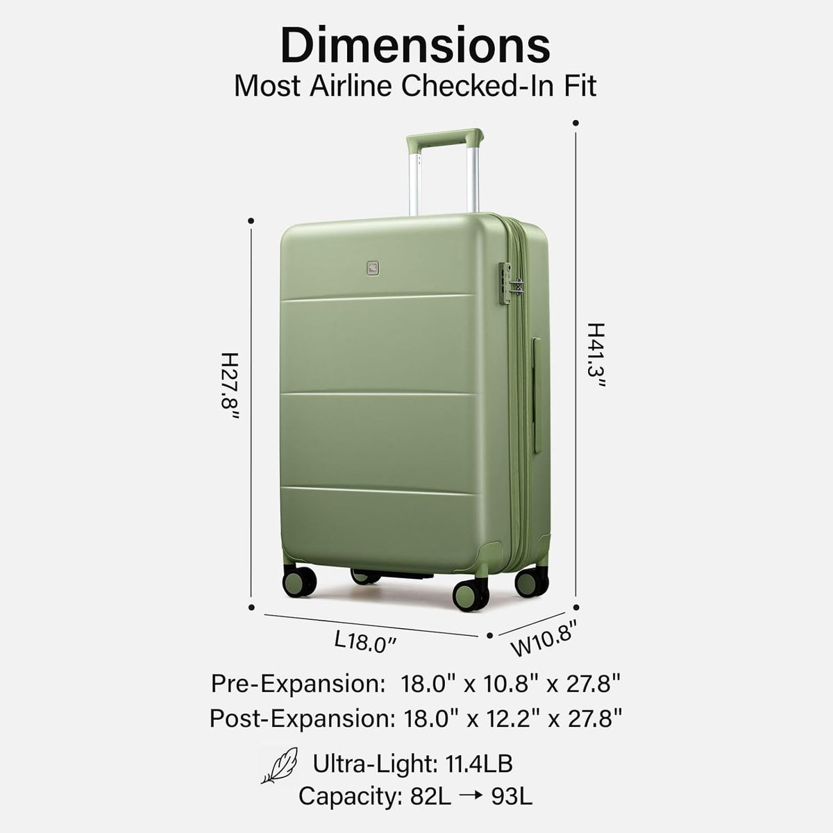 16 Inch Underseat Carry On Luggage with Spinner Wheels Hard Shell Suitcases Mini Small Carry On Bag for Airline Approved TSA Luggage Lightweight Travel Suit Case(Smoke White)