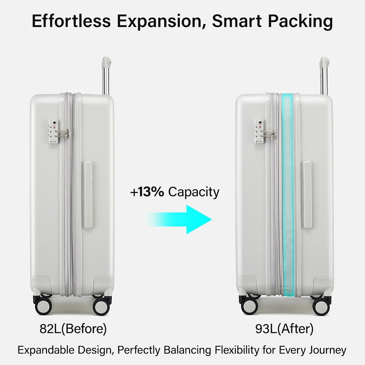16 Inch Underseat Carry On Luggage with Spinner Wheels Hard Shell Suitcases Mini Small Carry On Bag for Airline Approved TSA Luggage Lightweight Travel Suit Case(Smoke White)