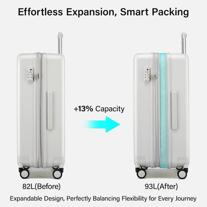 16 Inch Underseat Carry On Luggage with Spinner Wheels Hard Shell Suitcases Mini Small Carry On Bag for Airline Approved TSA Luggage Lightweight Travel Suit Case(Smoke White)