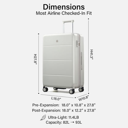 16 Inch Underseat Carry On Luggage with Spinner Wheels Hard Shell Suitcases Mini Small Carry On Bag for Airline Approved TSA Luggage Lightweight Travel Suit Case(Smoke White)
