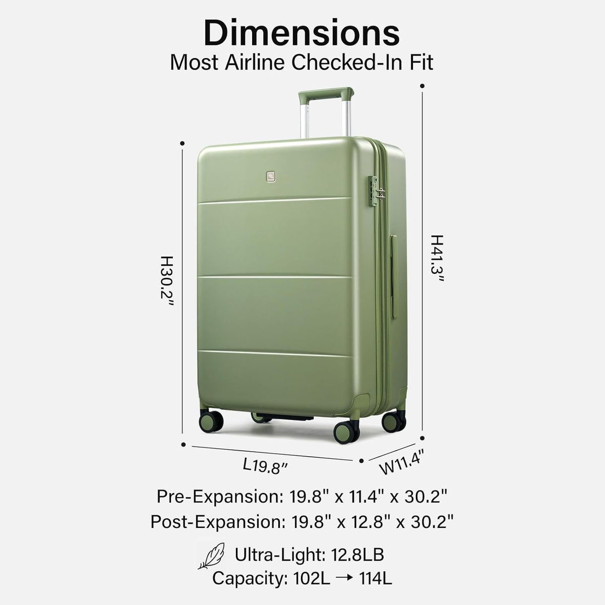 16 Inch Underseat Carry On Luggage with Spinner Wheels Hard Shell Suitcases Mini Small Carry On Bag for Airline Approved TSA Luggage Lightweight Travel Suit Case(Smoke White)