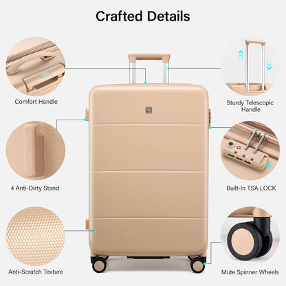 16 Inch Underseat Carry On Luggage with Spinner Wheels Hard Shell Suitcases Mini Small Carry On Bag for Airline Approved TSA Luggage Lightweight Travel Suit Case(Smoke White)