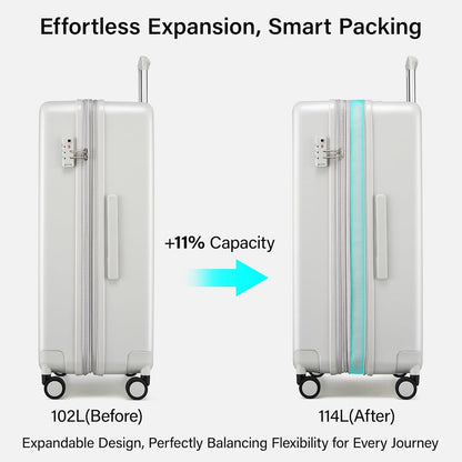16 Inch Underseat Carry On Luggage with Spinner Wheels Hard Shell Suitcases Mini Small Carry On Bag for Airline Approved TSA Luggage Lightweight Travel Suit Case(Smoke White)