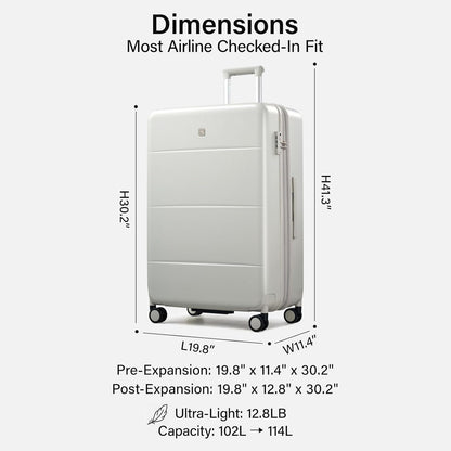 16 Inch Underseat Carry On Luggage with Spinner Wheels Hard Shell Suitcases Mini Small Carry On Bag for Airline Approved TSA Luggage Lightweight Travel Suit Case(Smoke White)