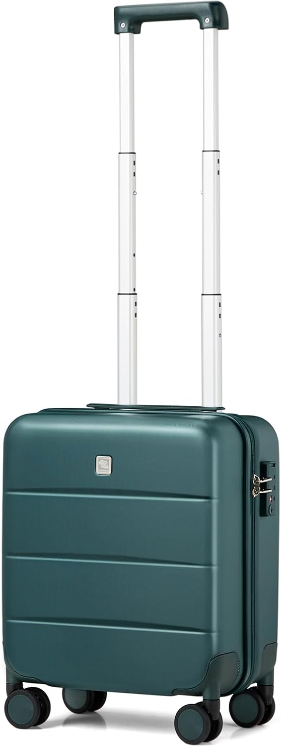 16 Inch Underseat Carry On Luggage with Spinner Wheels Hard Shell Suitcases Mini Small Carry On Bag for Airline Approved TSA Luggage Lightweight Travel Suit Case(Smoke White)