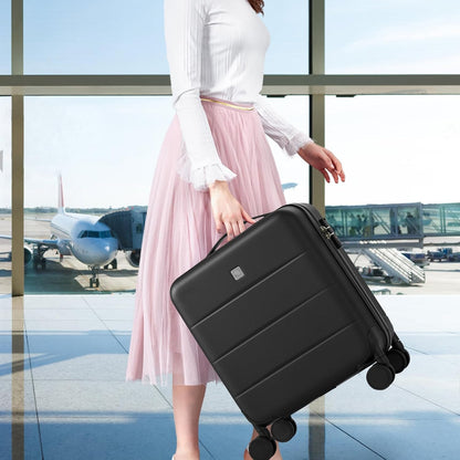 16 Inch Underseat Carry On Luggage with Spinner Wheels Hard Shell Suitcases Mini Small Carry On Bag for Airline Approved TSA Luggage Lightweight Travel Suit Case(Smoke White)