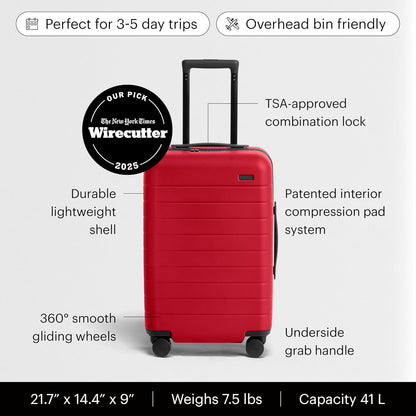 Bigger Carry-On Luggage - 23-Inch Lightweight Hardside Suitcase with 360° Spinner Wheels, Interior Compression System, TSA-Approved Lock - Sea Green