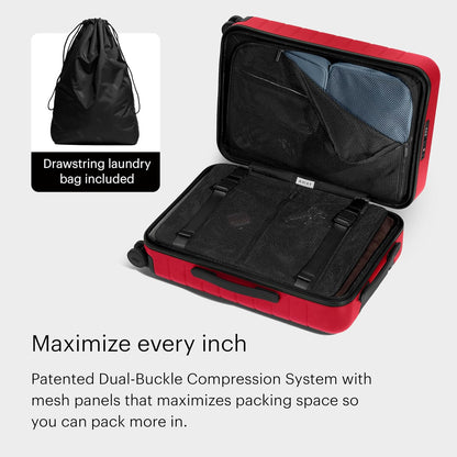 Bigger Carry-On Luggage - 23-Inch Lightweight Hardside Suitcase with 360° Spinner Wheels, Interior Compression System, TSA-Approved Lock - Sea Green