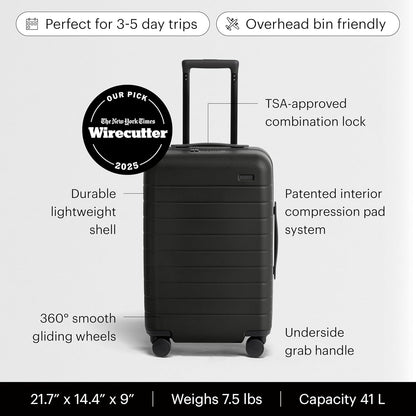 Bigger Carry-On Luggage - 23-Inch Lightweight Hardside Suitcase with 360° Spinner Wheels, Interior Compression System, TSA-Approved Lock - Sea Green