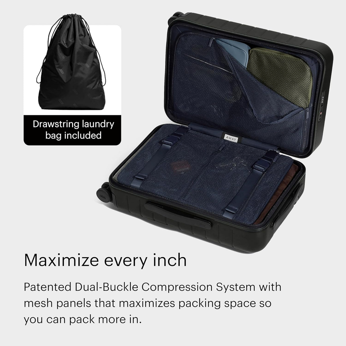 Bigger Carry-On Luggage - 23-Inch Lightweight Hardside Suitcase with 360° Spinner Wheels, Interior Compression System, TSA-Approved Lock - Sea Green