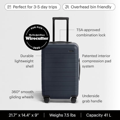 Bigger Carry-On Luggage - 23-Inch Lightweight Hardside Suitcase with 360° Spinner Wheels, Interior Compression System, TSA-Approved Lock - Sea Green