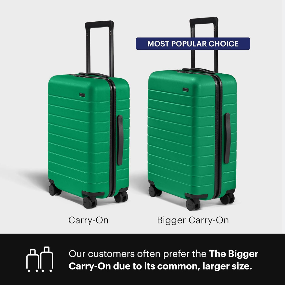 Bigger Carry-On Luggage - 23-Inch Lightweight Hardside Suitcase with 360° Spinner Wheels, Interior Compression System, TSA-Approved Lock - Sea Green