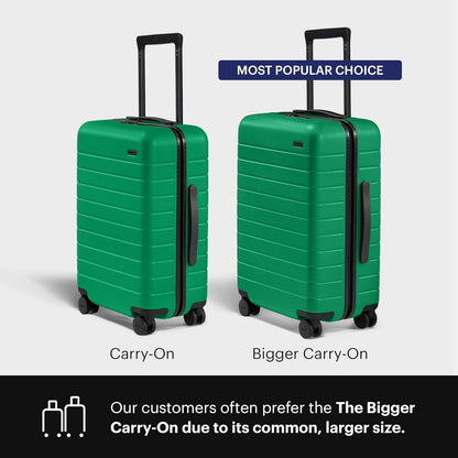 Bigger Carry-On Luggage - 23-Inch Lightweight Hardside Suitcase with 360° Spinner Wheels, Interior Compression System, TSA-Approved Lock - Sea Green