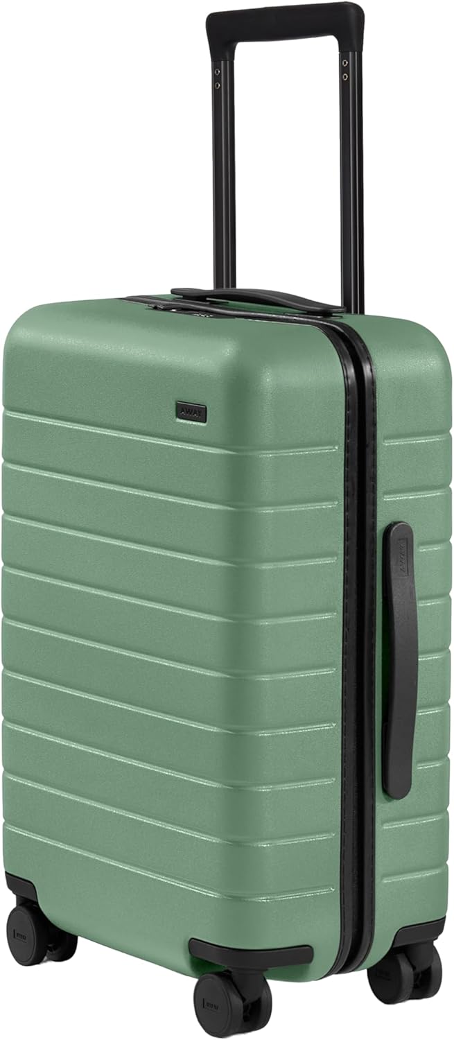 Bigger Carry-On Luggage - 23-Inch Lightweight Hardside Suitcase with 360° Spinner Wheels, Interior Compression System, TSA-Approved Lock - Sea Green
