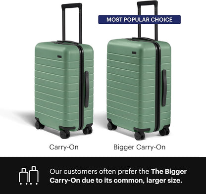 Bigger Carry-On Luggage - 23-Inch Lightweight Hardside Suitcase with 360° Spinner Wheels, Interior Compression System, TSA-Approved Lock - Sea Green
