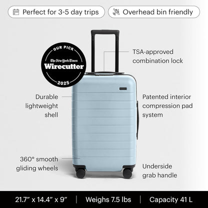 Bigger Carry-On Luggage - 23-Inch Lightweight Hardside Suitcase with 360° Spinner Wheels, Interior Compression System, TSA-Approved Lock - Sea Green